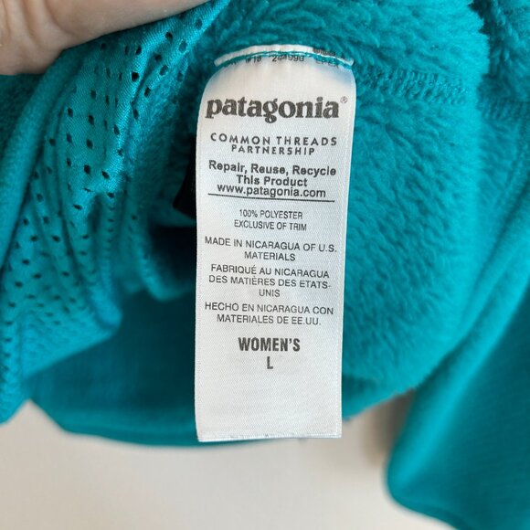Patagonia Re-Tool Snap-T Fleece L Teal Blue Polartec Pullover Sweatshirt - Picture 8 of 8